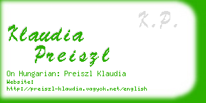 klaudia preiszl business card
